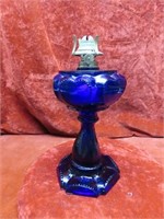 Vintage Findlay Cobalt blue Heart oil lamp