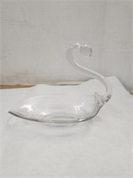 Duncan Miller Glass Swan Bowl
