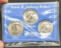 (3) Susan B. Anthony Uncirculated Dollars