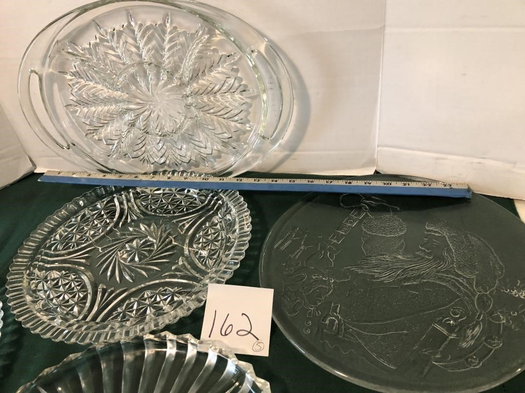 5 glass platters