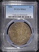 1886 MORGAN DOLLAR PCGS MS63