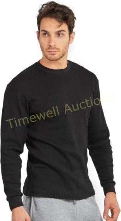Men's Waffle Knit Thermal Top Medium Black