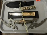 GROUP OF 2 FIXED BLADE KNIVES AND ONE TACTICAL