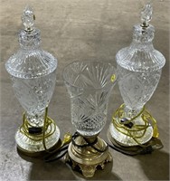 (E) Crystal Lamps 19 1/2? and 13?