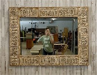 Unique License Plate Framed Wall Mirror