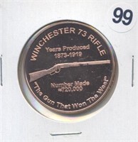 Winchester 73 Rifle One Ounce .999 Copper Round