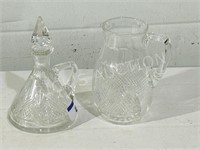 vintage cut glass pitcher & decanter