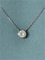 STERLING SILVER WHITE TOPAZ NECKLACE
