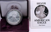 1991 PROOF SILVER EAGLE W BOX PAPERS