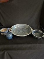 4 PCS. HAND THROWN POTTERY