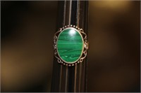 Malachite and Sterling Ring