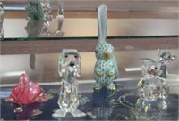 Swarovski crystal, Herrend rabbit, and turtle
