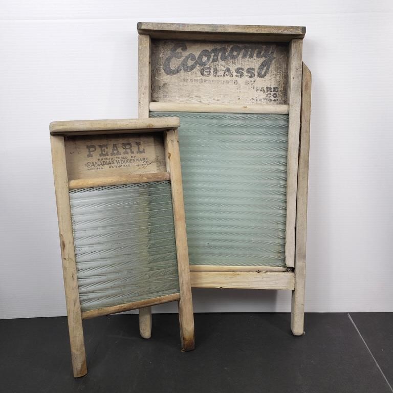 ANTIQUE GLASS WASHBOARDS