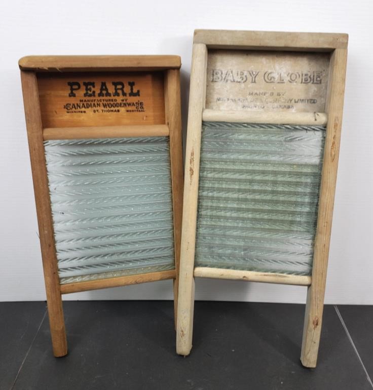 ANTIQUE GLASS WASHBOARDS