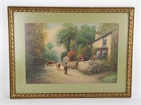 ENGLISH COTTAGE WATERCOLOUR PAINTING