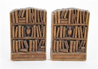 PAIR SYROCO WOOD BOOKENDS