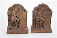 PAIR SYROCO WOOD BOOKENDS