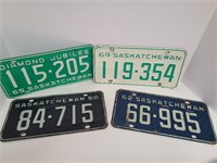 4 Sask. License Plates