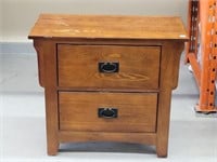 WOOD NIGHT OR SIDE TABLE WITH 2 DRAWERS