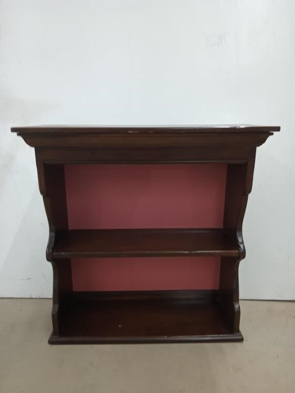 2 tier wooden wall shelf 25x26x9.5