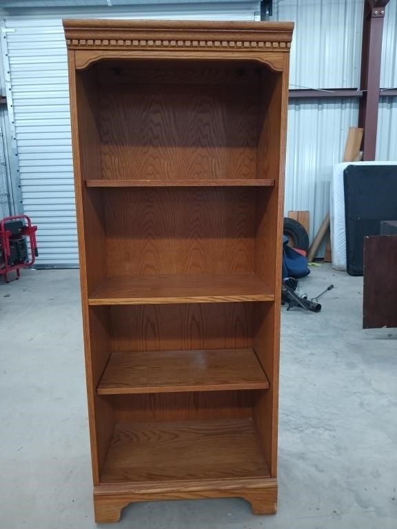 3 tier oak bookshelf 60x24x15.5