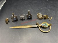 Misc cuff links and tie pins and more (living