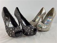 2 pair size 8 women's sparkly heels