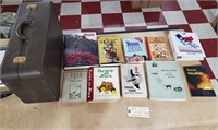Old suitcase + 10 books TEXAS 1 signed