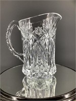 Brilliant vintage cut glass pitcher with handle