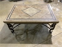 Magnificent all stone and iron coffee table