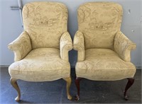 Matching Oriental Style Upholstered Chairs