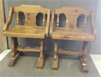 (2) 1970s Pine Chairs