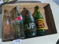 Vintage 7up Bottle & Other Bottles