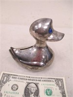 1960s Viking Electroplated Brass Duck Bank w/