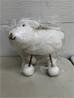 Fluffy white snow deer Christmas decorations