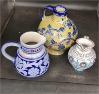 Vintage handmade Pottery pitcher lot