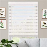 Premium White 2" Inch Cordless Faux Wood Blind 42"