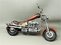 motorcycle ornament - metal - 15" L