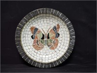 Mid-century modern mosaic marble butterfly bowl