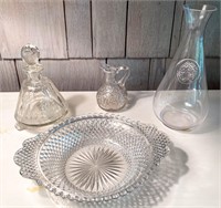 5 Clear Glass Serving and Dinnerware Objects