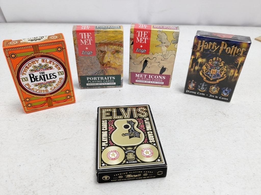 (5) Assorted Collectible Playing Cards