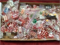 BOX OF USED CASINO DICE