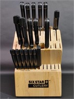 Showtime Six Star Stainless Knife Set with Block