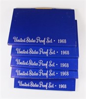 (5) 1968 UNTIED STATES PROOF SETS