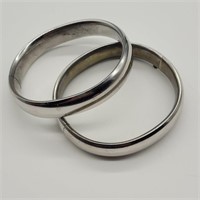 2- STERLING SILVER BANGLE STYLE BRACELETS