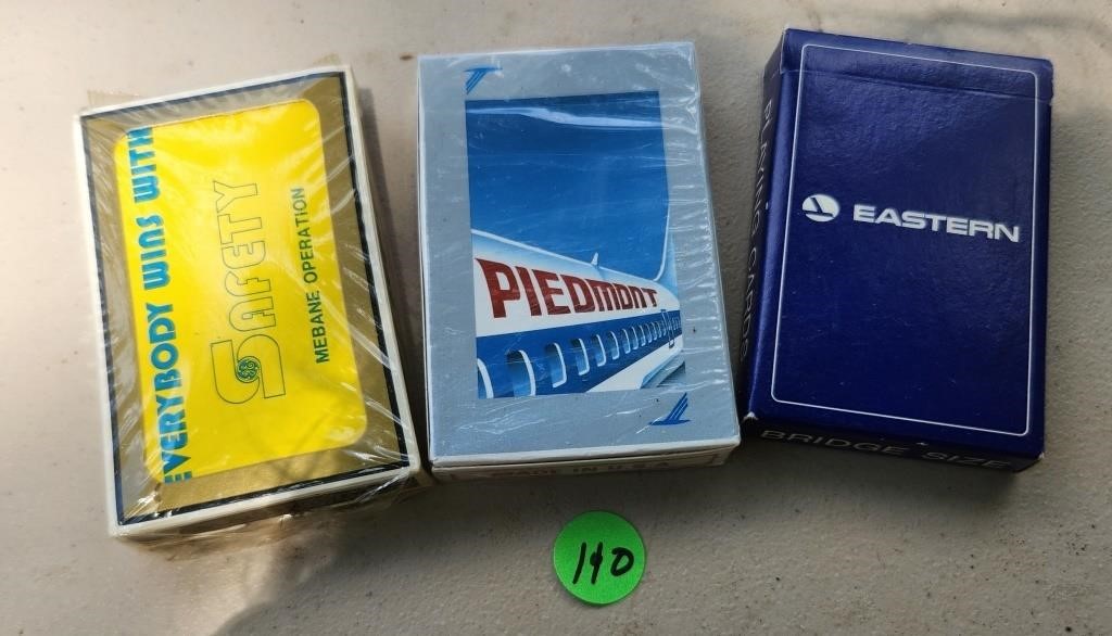 Piedmont Airlines, Eastern playing cards, & more