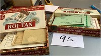 3- vintage cigar boxes with foreign stamp