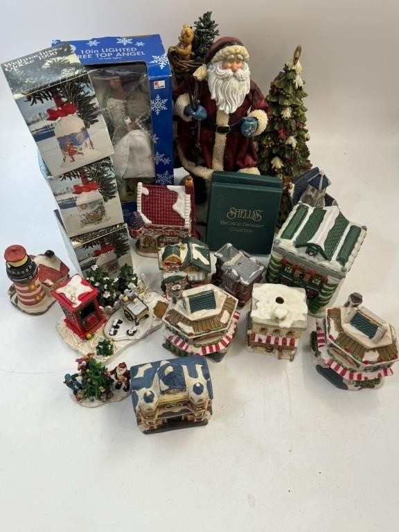 Vintage Porcelain Christmas Village Ornaments