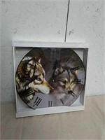 New 13 inch round wolf wall clock