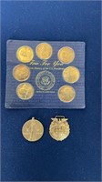 2 WWII Medals, 7 Presidential Commemorative Coins